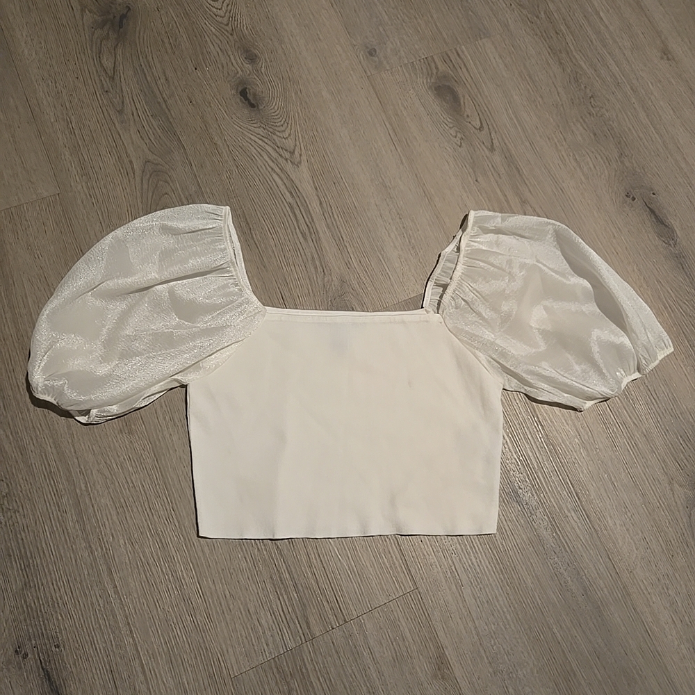 Forever 21 Cream Puff Sleeve Blouse